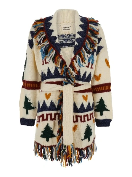 Cardigan Frantic multicolor din lana 'December'