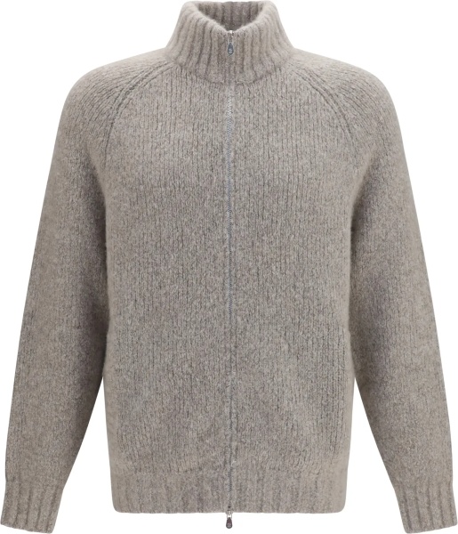 Cardigan High-neck cashmere and silk Cardigan with zip