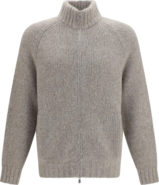 Cardigan High-neck cashmere and silk Cardigan with zip