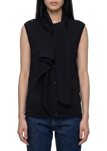 Cardigane Asymmetrical Cardigan In Merino Wool Blend