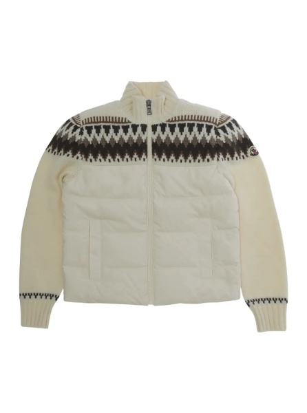 Cardigane Cardigan with zip and logo patch in white for Girl