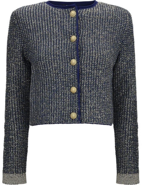Cardigane Quilted sequin Cardigan with decorative buttons