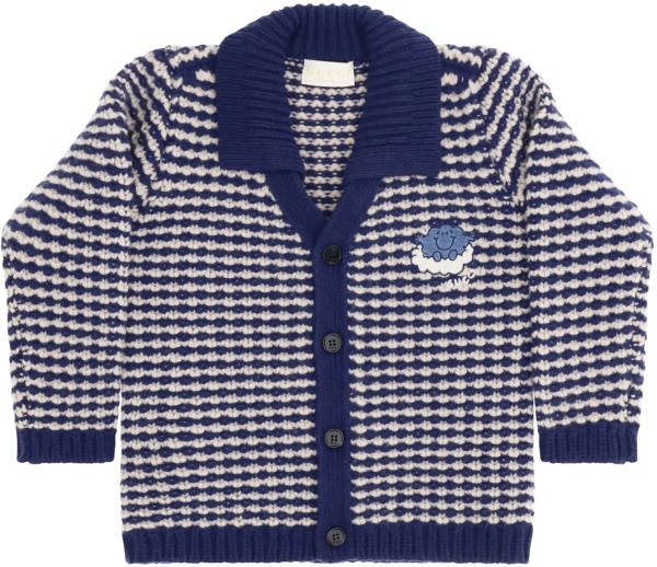 Cardigane Striped wool Cardigan with Mr. Happy for Boy