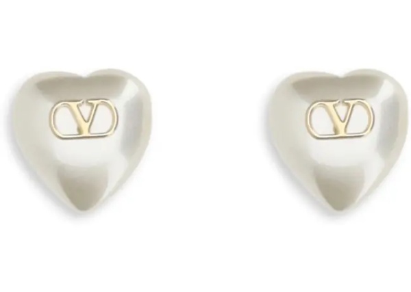 Cercei VLogo Signature Earrings in metal and pearls