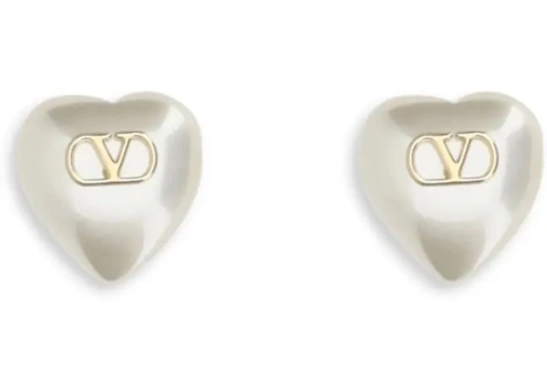 Cercei VLogo Signature Earrings in metal and pearls