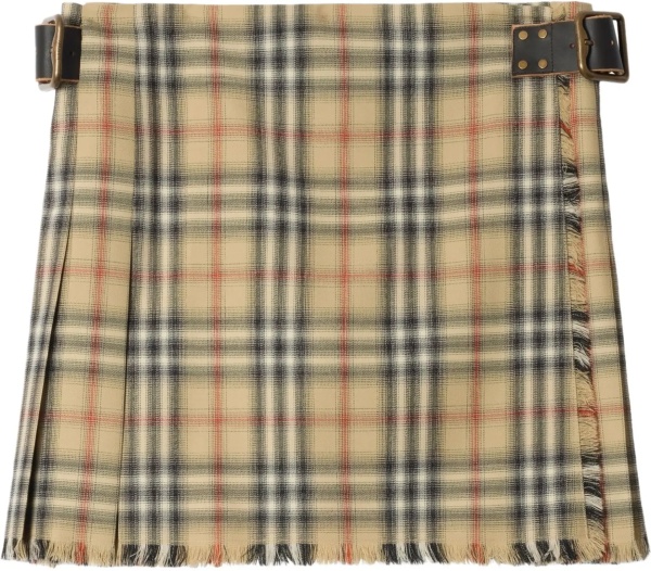 Check wool mini Skirt