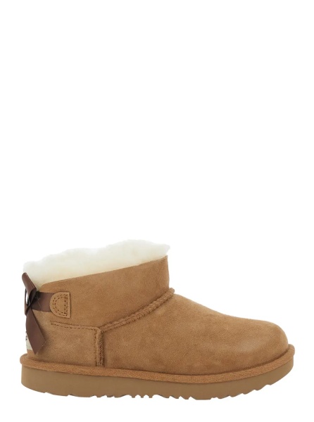 Cizme 'Ultra Mini Bailey Bow' Brown ankle boots with logo patch and bow on the back in suede for girl