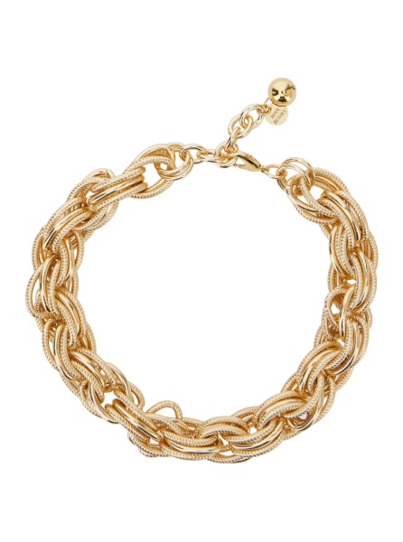 Coliere 'CORALIE' gold-colored Necklace with large link design in agate for women
