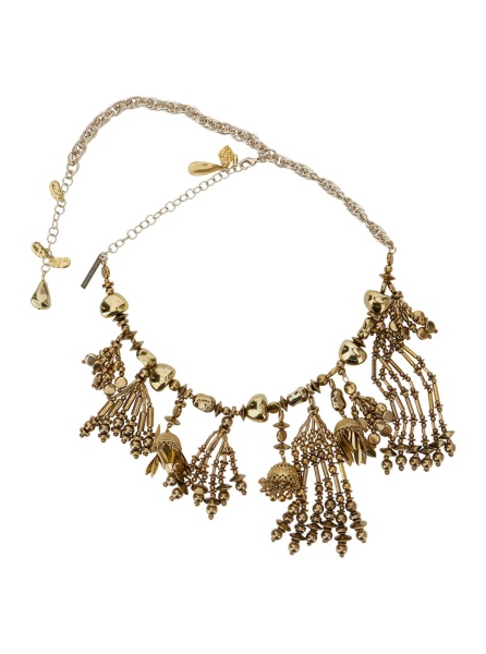 Coliere Metallic Necklace with lobster clasp and pendants in brass for women