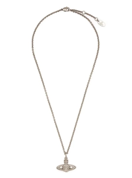 Coliere Necklace with Orb Pendant in Silver-Colored Brass for Women