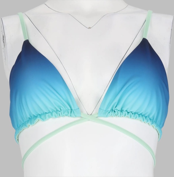Costume Top Bikini Con Stampa Gradient E Perline