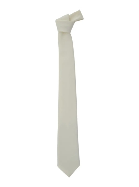 Cravate White Tie with Back Closure in Stretch Wool for Men