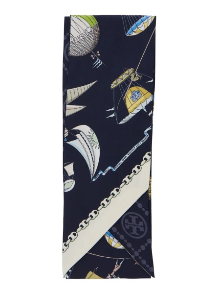 Esarfa Hot Air Balloon Scarf and Shawl with Blue Print Motif