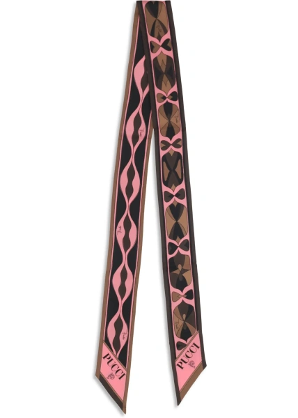 Esarfa Silk Twill Bandeau Scarf with Mixed Prints