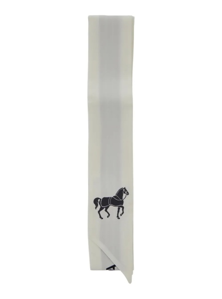 Esarfa 'Wrappy' white Scarf with print in silk for women