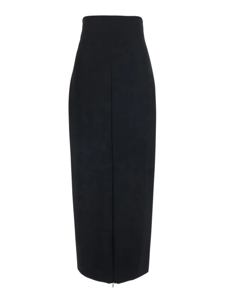 Fusta Black 'Iphora' Dress with High Waist and Flared Design in Viscose