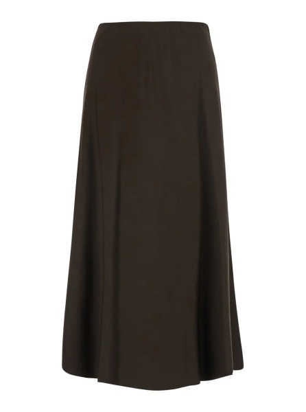 Fusta Brown A-Line Midi Skirt in Wool Blend for Women