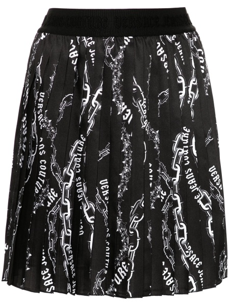 Fusta cu pliuri Versace Jeans Couture neagra