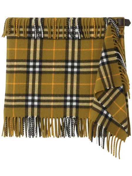 Fusta drepte Burberry verde din lana si casmir