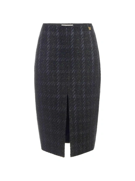 Fusta Elisabetta Franchi neagra din polyester si lana