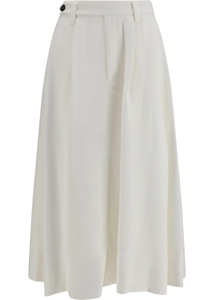 Fusta Fluid twill tailored Skirt with monili