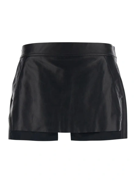 Fusta Rick Owens neagra din piele
