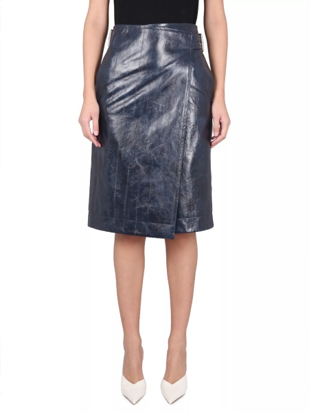 Fuste Leather Midi Skirt