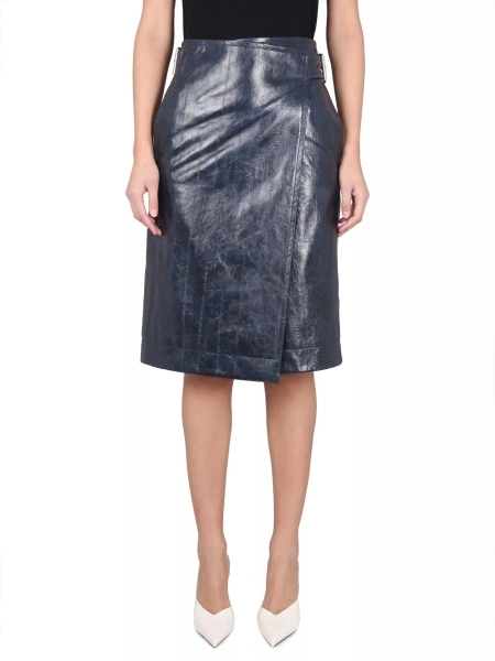 Fuste Leather Midi Skirt