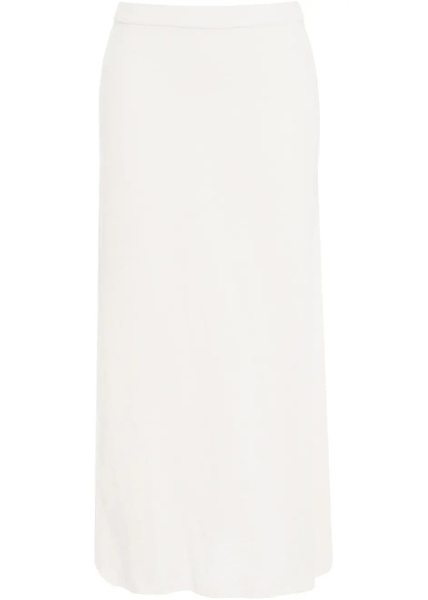 Fuste Linen blend midi skirt