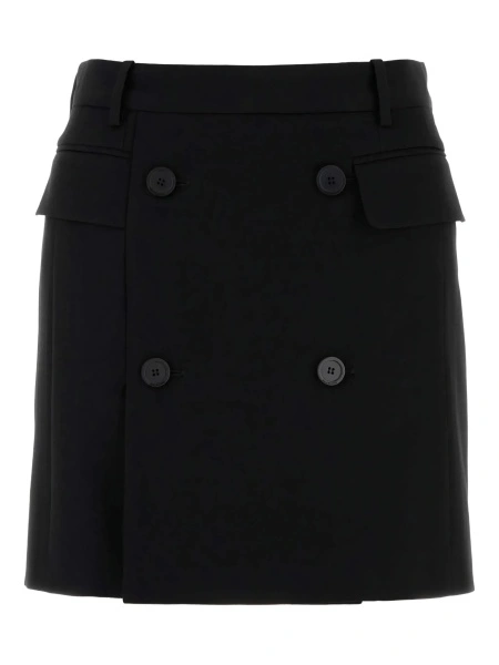 Fuste Viscose and wool twill miniskirt