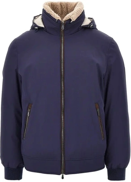 Geaca de iarna Brunello Cucinelli albastra din nylon