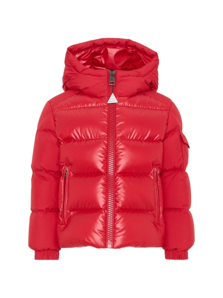 Geaca de iarna Moncler rosie din polyester
