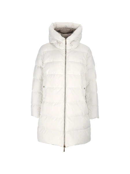 Geaca de iarna Moorer alba din polyester