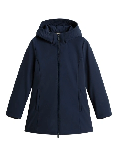 Geaca de iarna Woolrich albastra din elastan si polyester