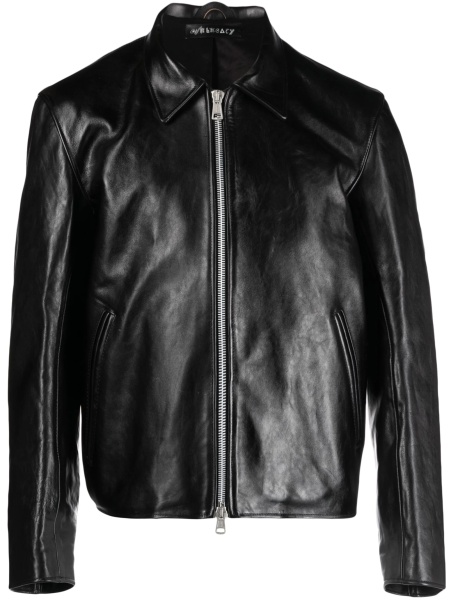 Geaca de piele OUR LEGACY neagra din piele si bumbac