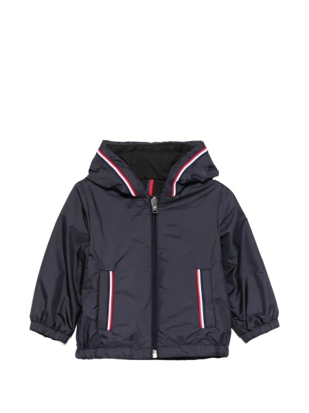 Geaca de ploaie Moncler albastra din poliamida si nylon