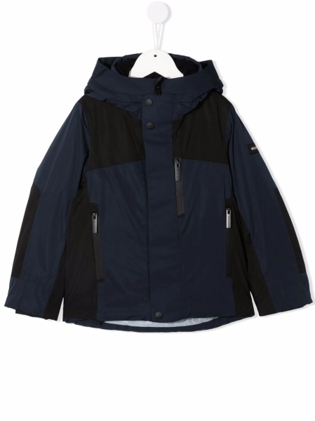 Geaca de ploaie Woolrich albastra din polyester