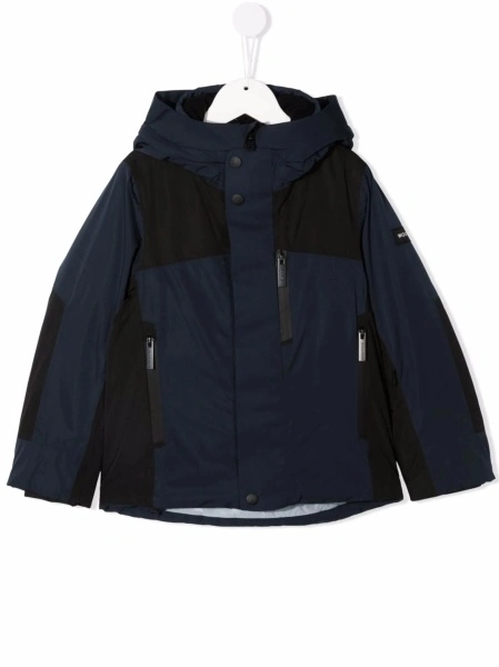 Geaca de ploaie Woolrich albastra din polyester