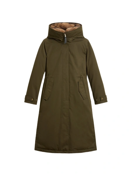 Geaca Parka Woolrich verde din bumbac