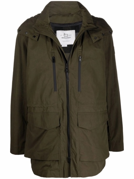 Geaca Parka Woolrich verde din lana