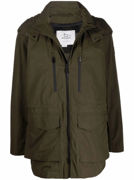 Geaca Parka Woolrich verde din lana