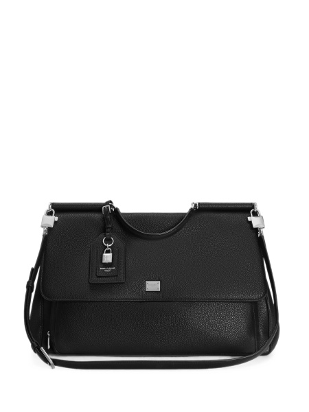 Geanta de laptop Dolce & Gabbana neagra din pvc si piele