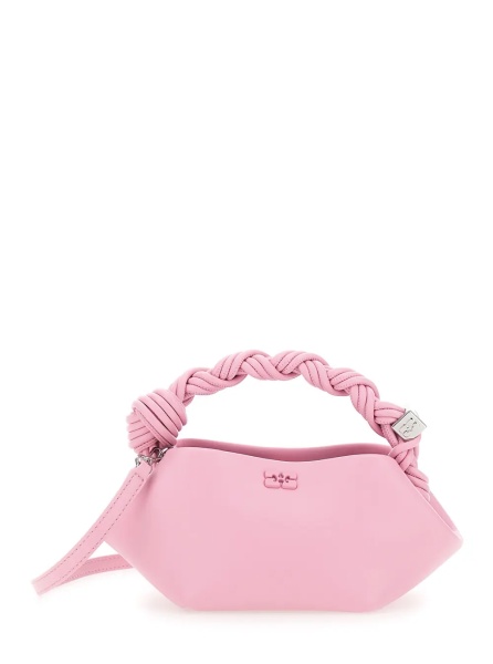 Geanta de mana 'Bou' Pink Mini Handbag with Butterfly Plaque on the Front and Adjustable and Removable Strap in Leather Blend for Women