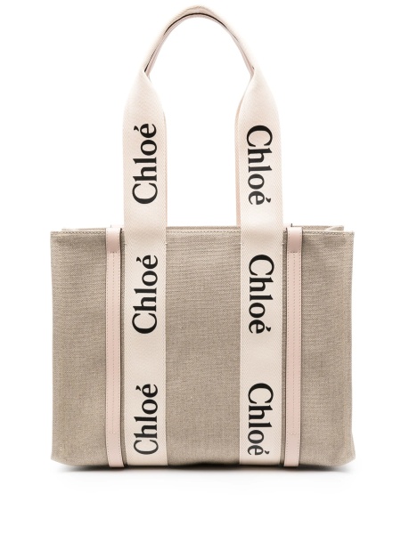 Geanta de mana Chloe neutra din polyester si piele