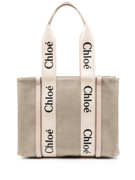Geanta de mana Chloe neutra din polyester si piele