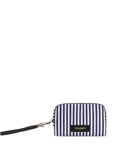Geanta de mana Dolce & Gabbana albastra din piele si polyester