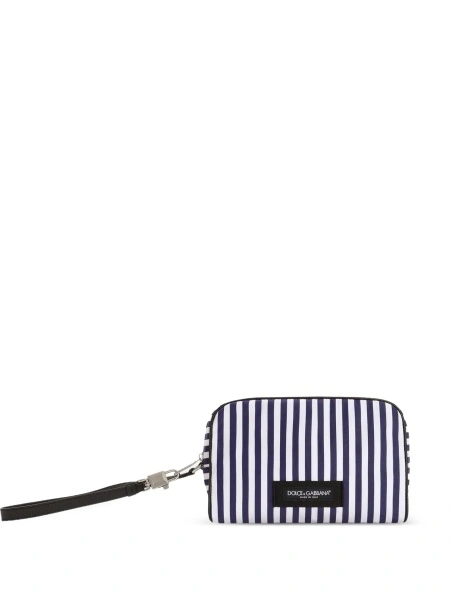 Geanta de mana Dolce & Gabbana albastra din piele si polyester