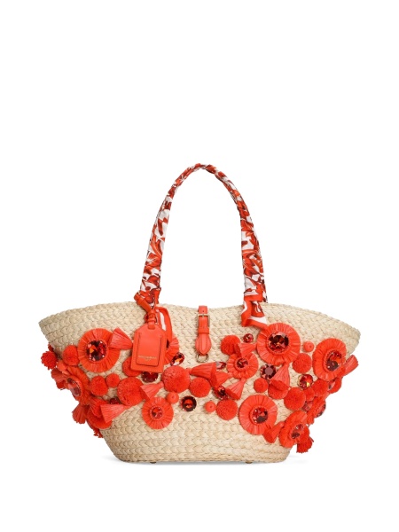 Geanta de mana Dolce & Gabbana neutra din matase si piele