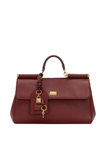Geanta de mana Dolce & Gabbana Sicily rosie din pvc si piele