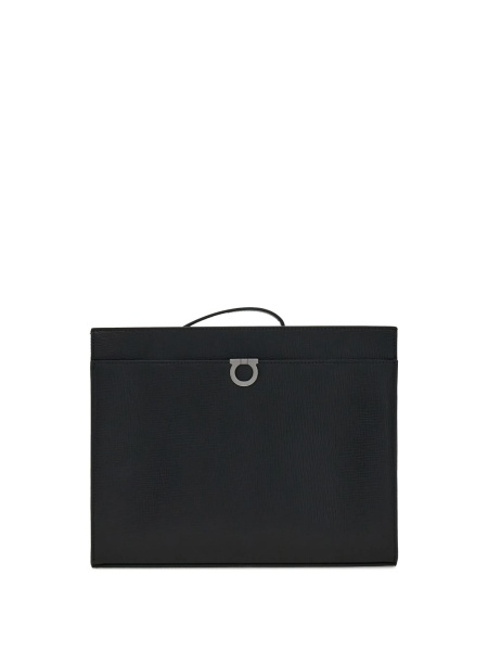 Geanta de mana Ferragamo gancini neagra din piele